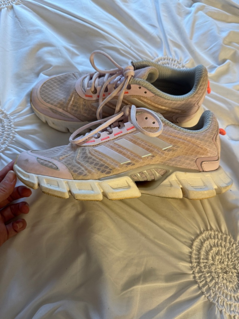 adidas Kids Light Pink Mesh Athletic Sneakers